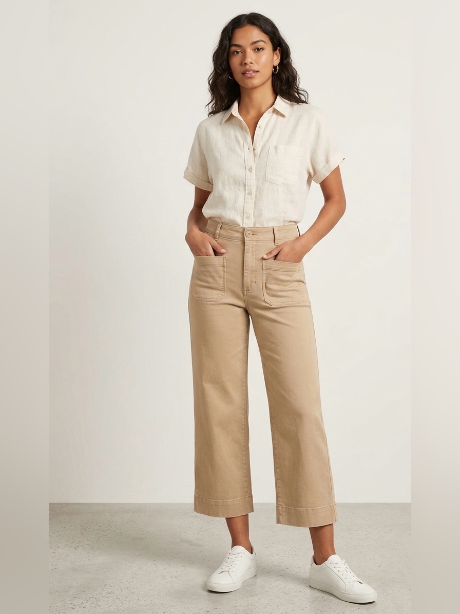 Bagatelle Collection High Rise Cropped Pants Stretchy Womens Size 6